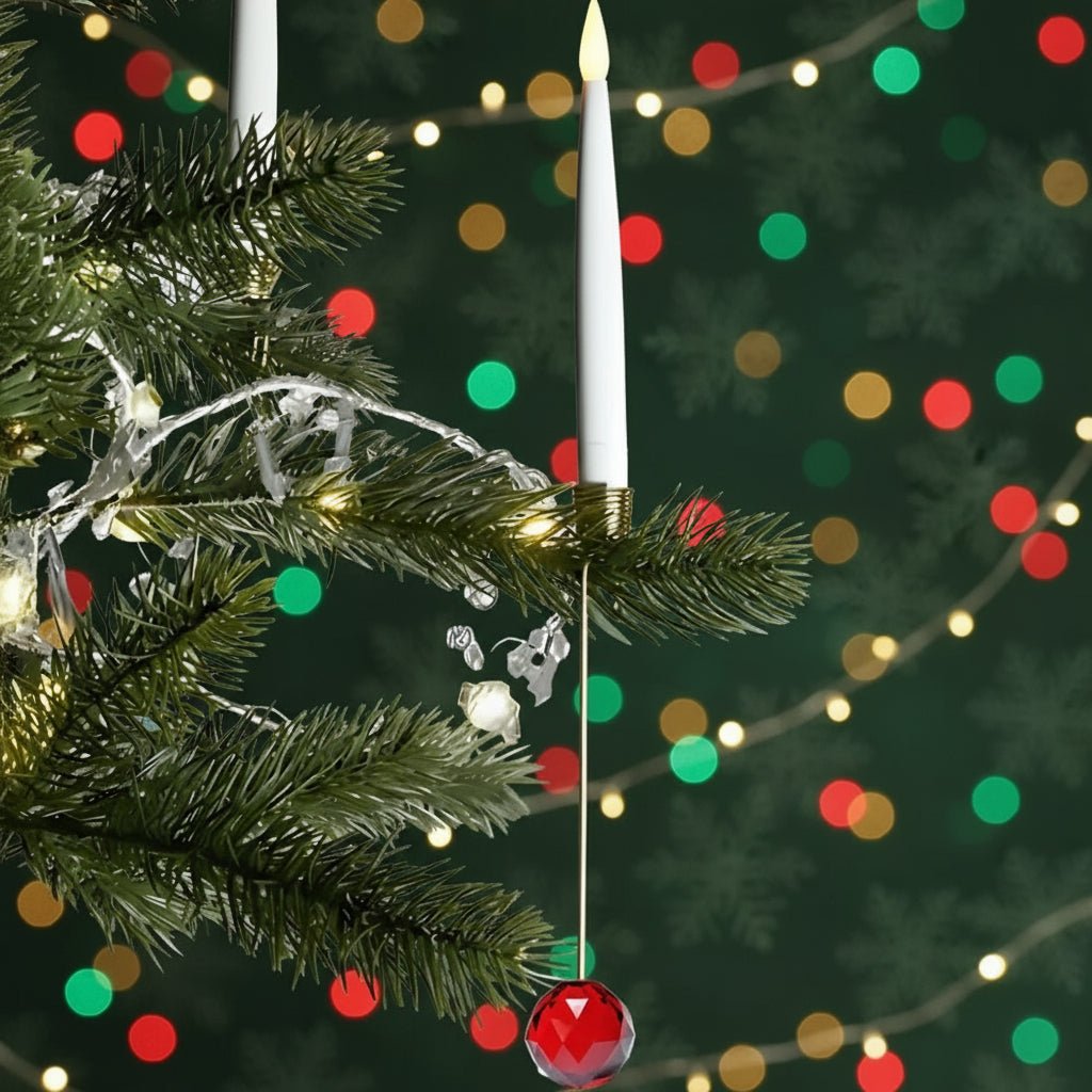 リモコンタイマー付きLED無炎キャンドルセット クリスマスツリー飾り用 LumaGlow