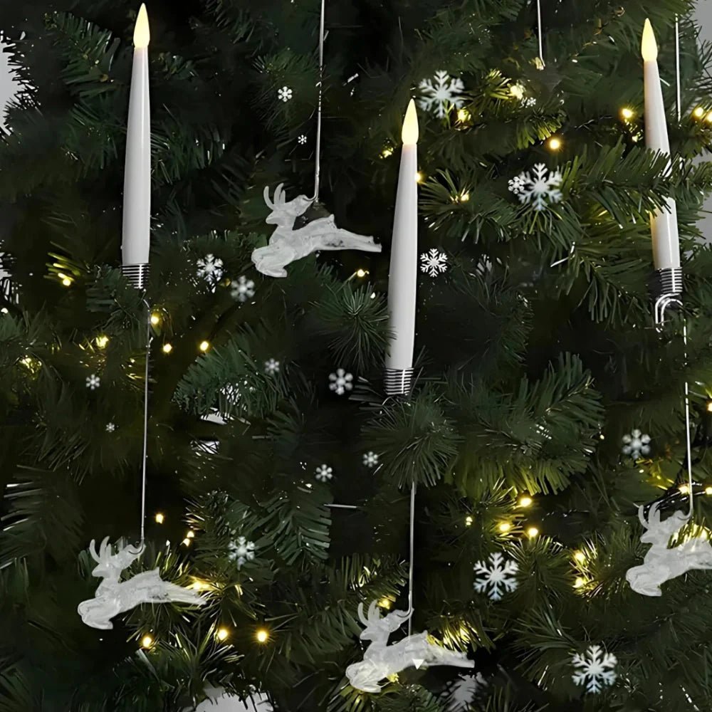 リモコンタイマー付きLED無炎キャンドルセット クリスマスツリー飾り用 LumaGlow