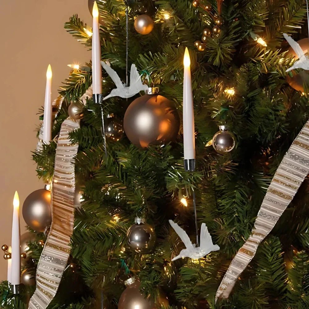 リモコンタイマー付きLED無炎キャンドルセット クリスマスツリー飾り用 LumaGlow