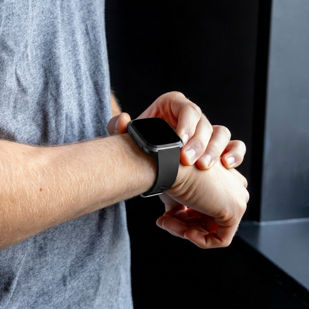 Fekete szilikon szíj Fitbit Versa és Versa 2 órákhoz