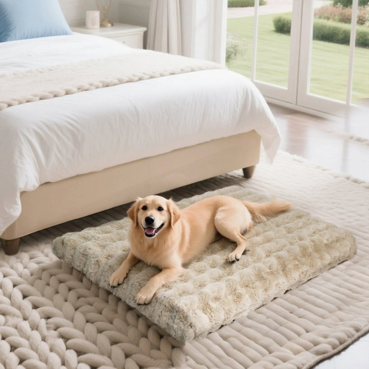 撥水カバーと厚手パッド付きのぬいぐるみペットベッド ノヴァポー 犬と猫用