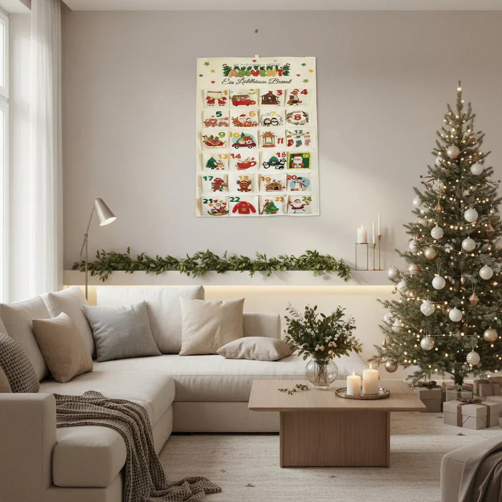 CraftNest Ünnepi DIY Textil Adventi Naptár 24 Zsebbel Családoknak