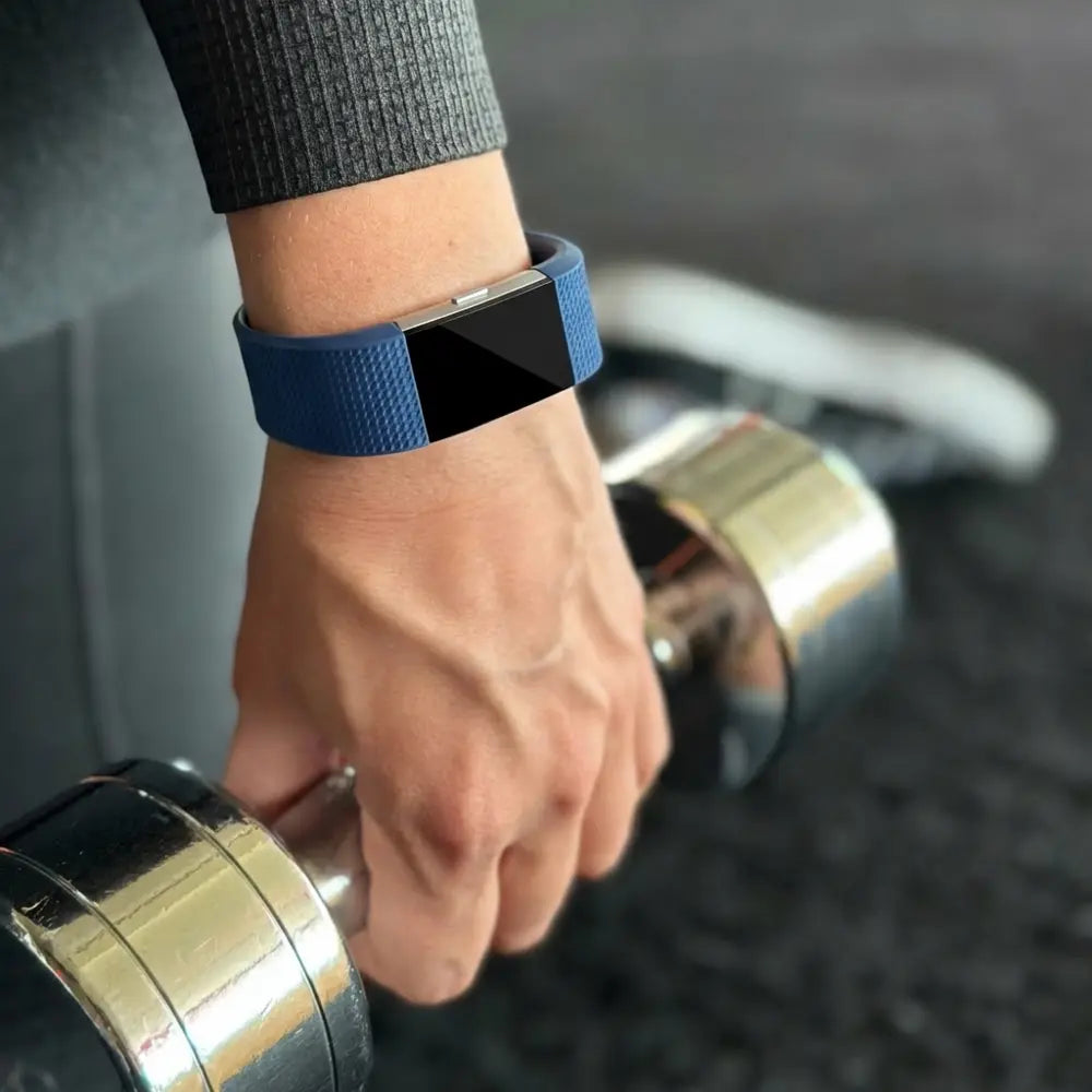 Sötétkék szilikon szíj Fitbit Charge 2 karpánthoz
