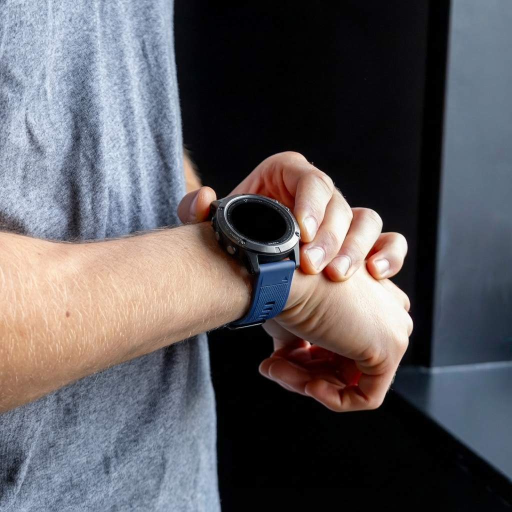 Garmin Fenix 5 Plus és 6 Pro szilikon szíj sötétkék