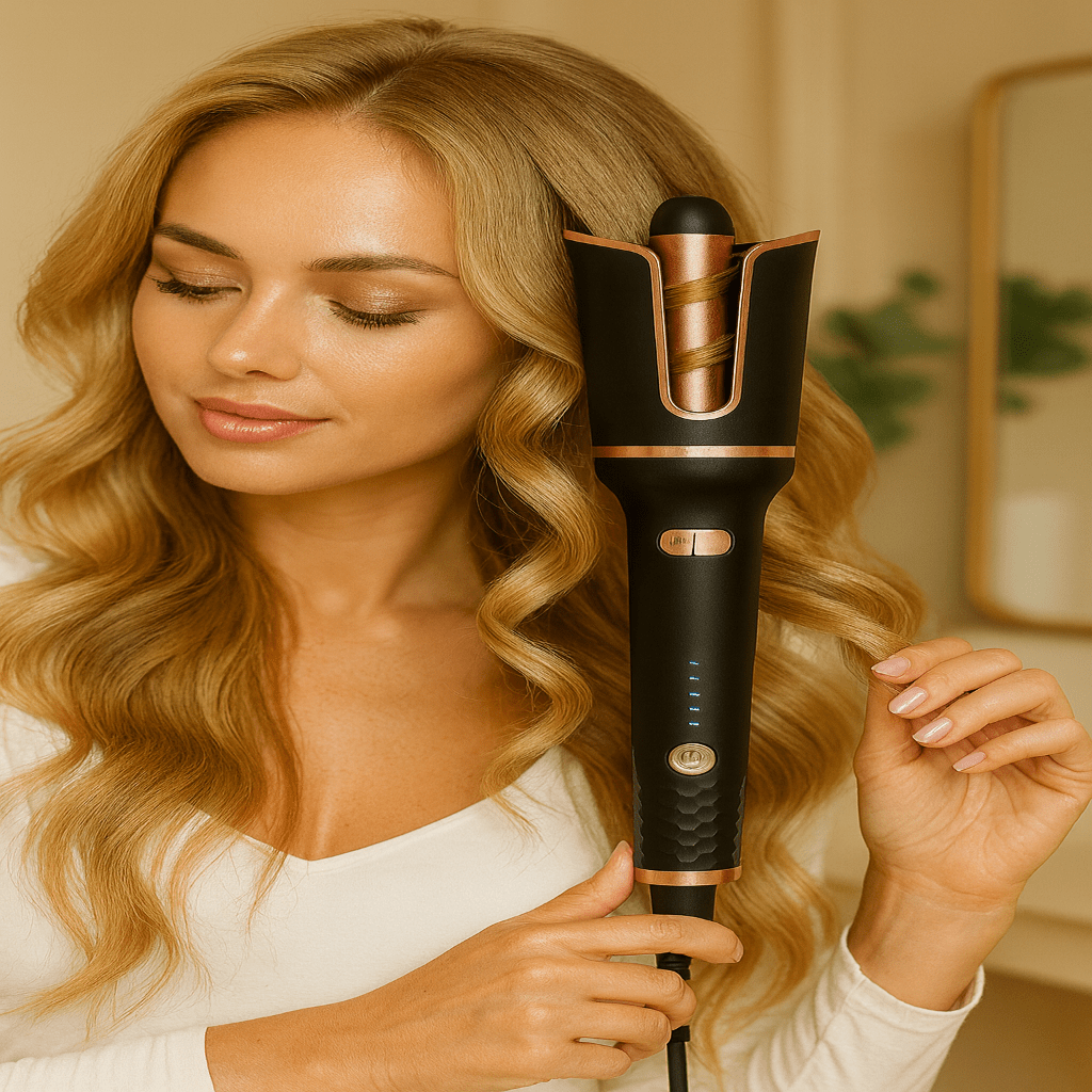 AeroCurl Pro Automatic Ceramic Curling Iron With Rotating Barrel For All Hair Types