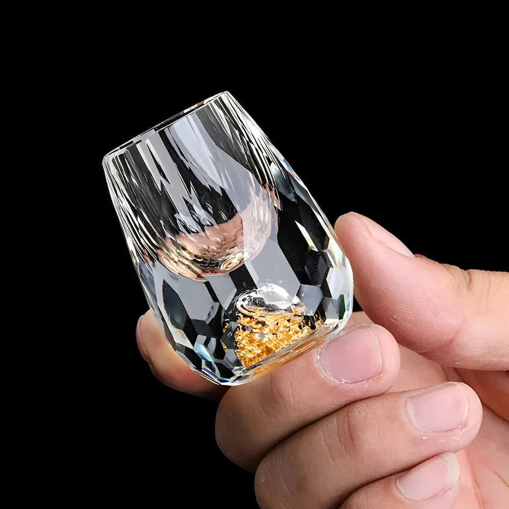 金箔入り手作りクリスタルウイスキーグラス 2個セット