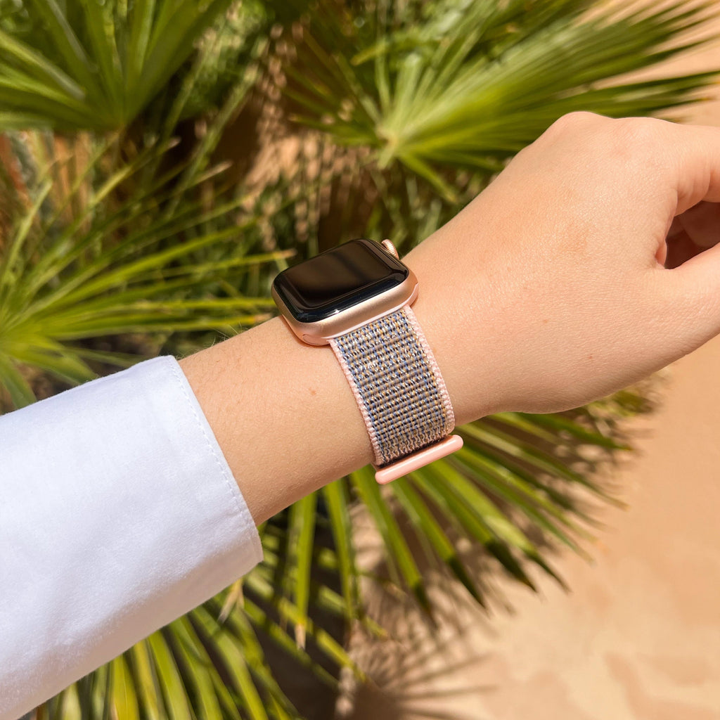 Apple Watch nylon szíj puha rózsaszín Apple Watch szíjhoz