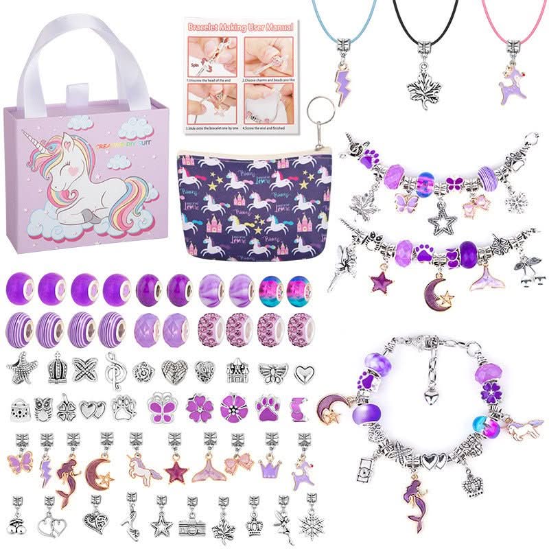 NovaLoom きらめくチャーム付き 女の子向けクリエイティブブレスレットクラフトキット