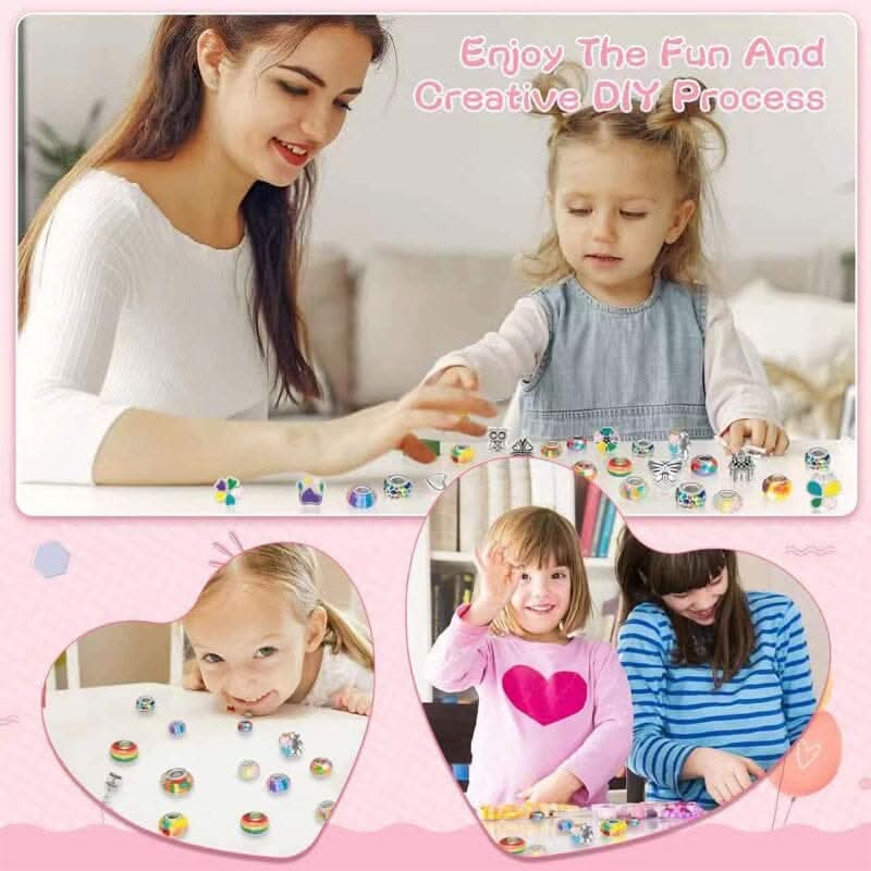 NovaLoom きらめくチャーム付き 女の子向けクリエイティブブレスレットクラフトキット