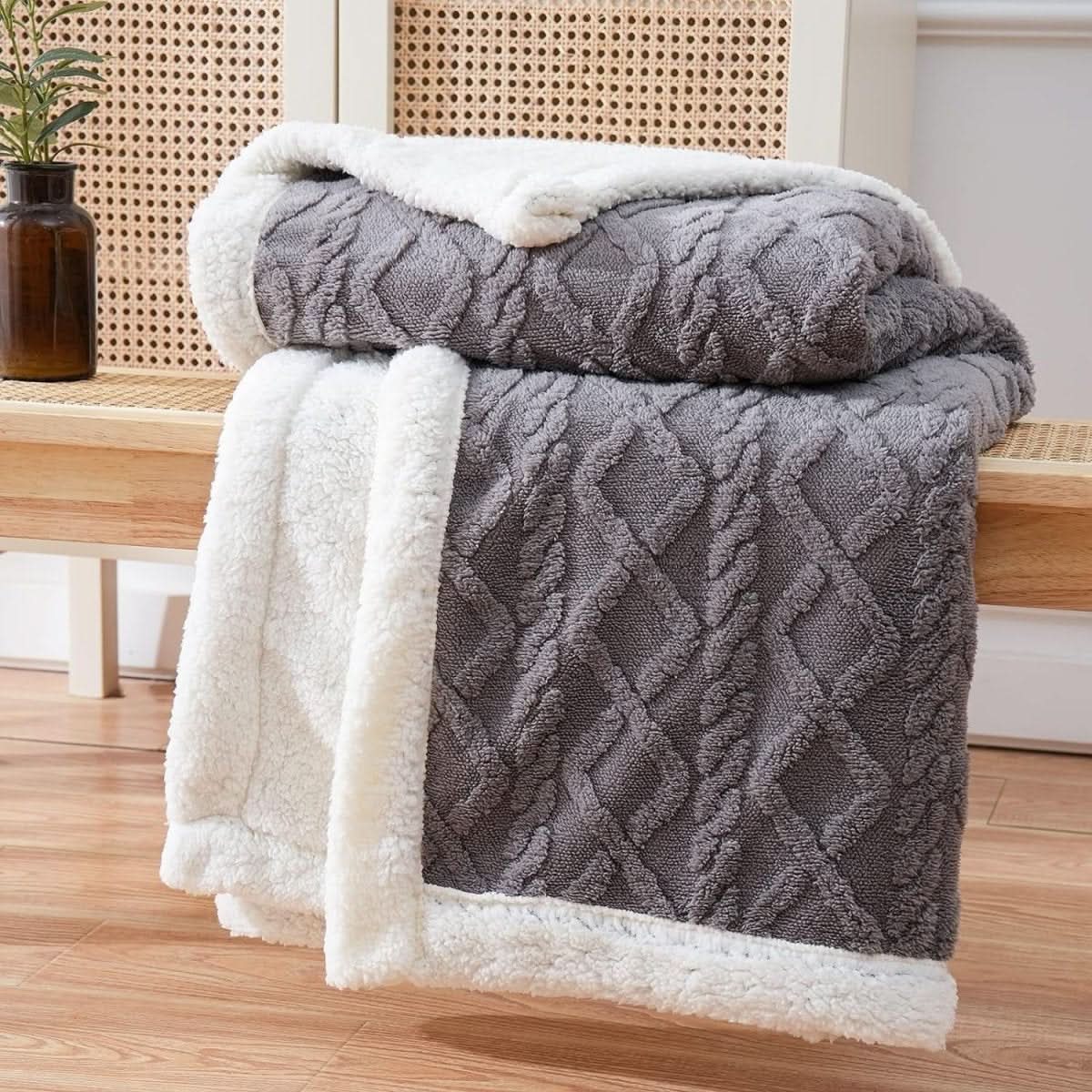 CozyCloud Sherpa takaró luxus kétoldalas polár pléd kanapékhoz