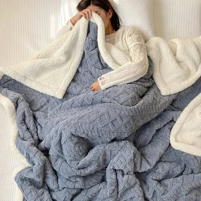 LumenLamb コージーウールブランケット 家庭用・オフィス用