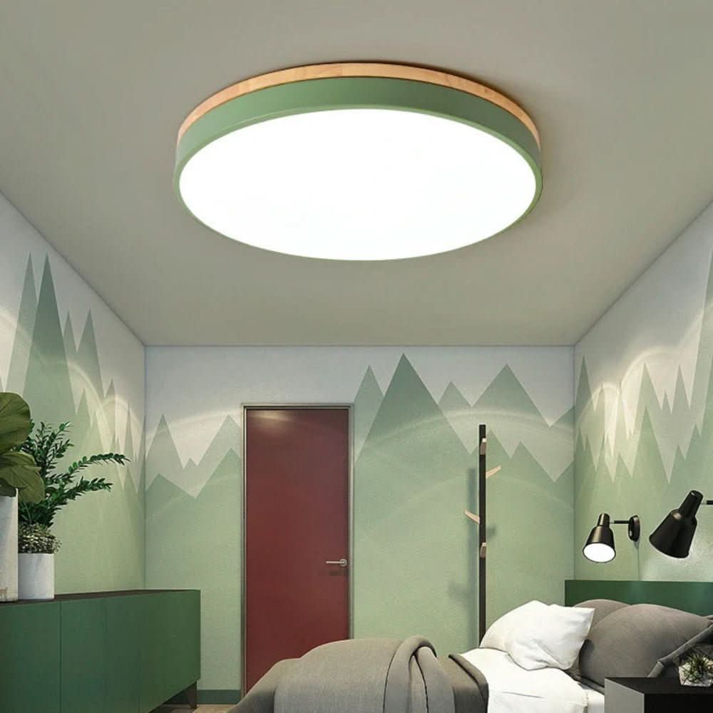 AuroraGlow modern fa mennyezeti lámpa nappalikhoz, környezetbarát anyagokból