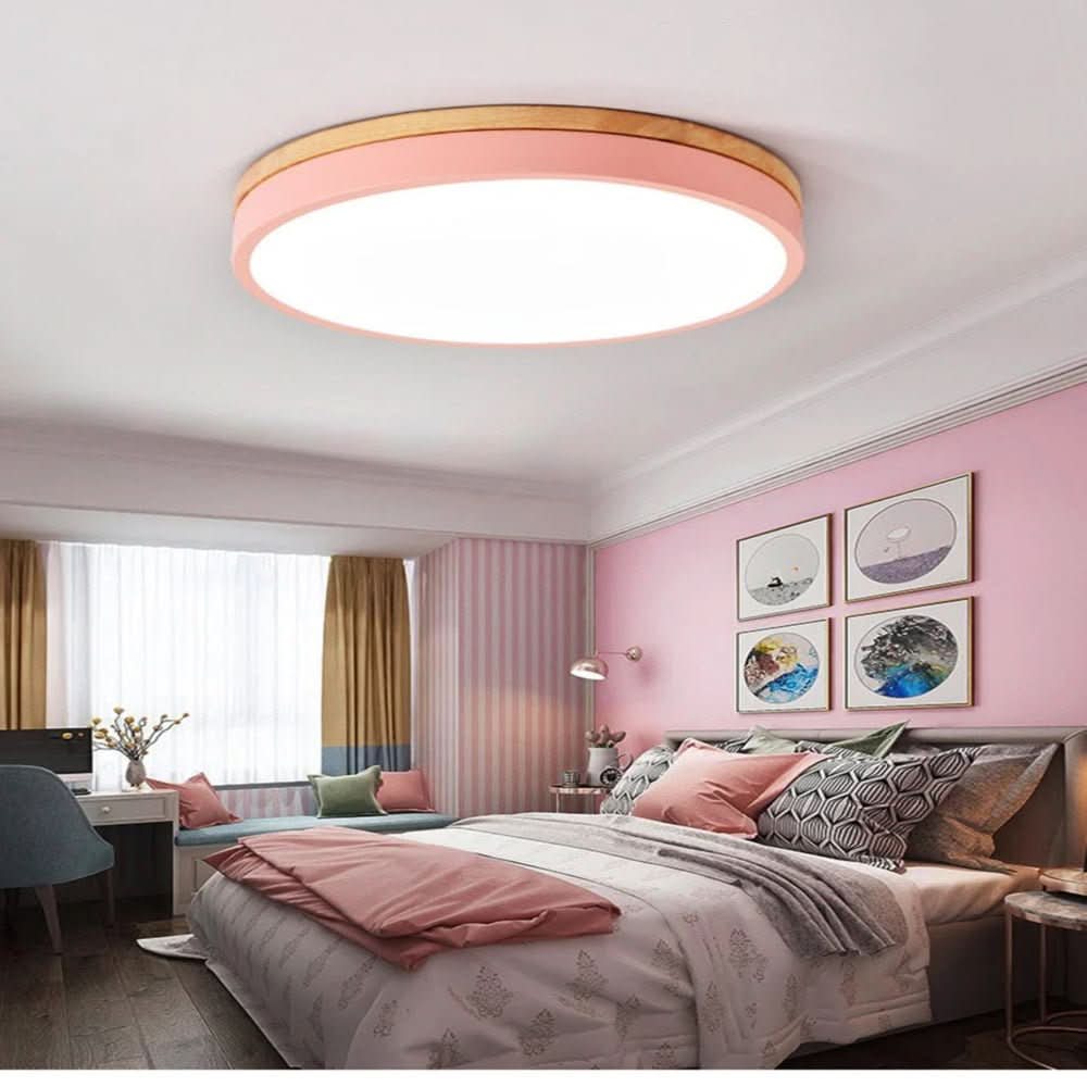 AuroraGlow modern fa mennyezeti lámpa nappalikhoz, környezetbarát anyagokból