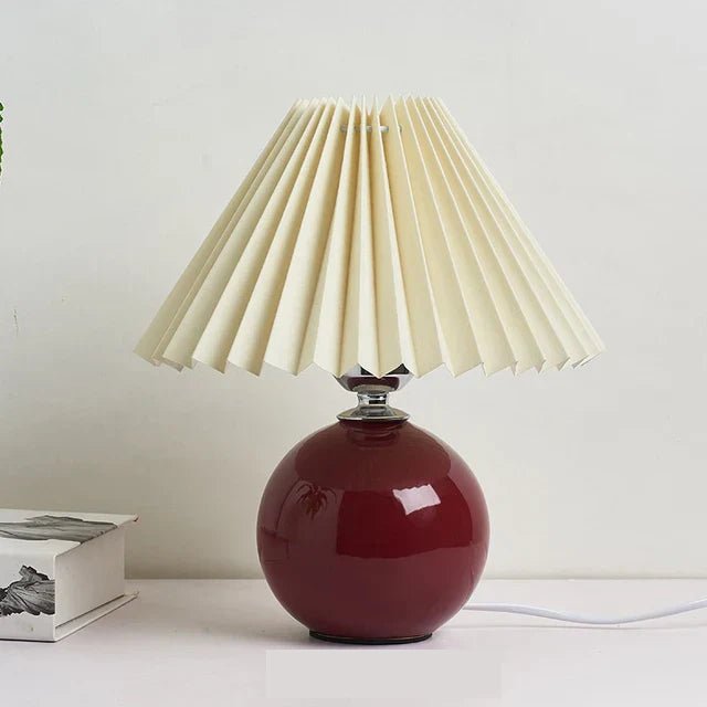 Aurora vintage asztali lámpa összecsukható lámpaburával éjjeli szekrényhez és olvasáshoz, meleg fényű