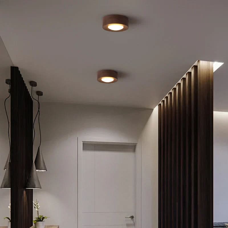 AuroraGlow diófa mennyezeti lámpa energiatakarékos lámpatest modern otthonokhoz