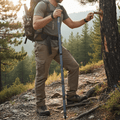 TrailFlex ステンレススチール キャンプ用ウォーキングスティック 頑丈で人間工学に基づいたグリップ ハイカー向け