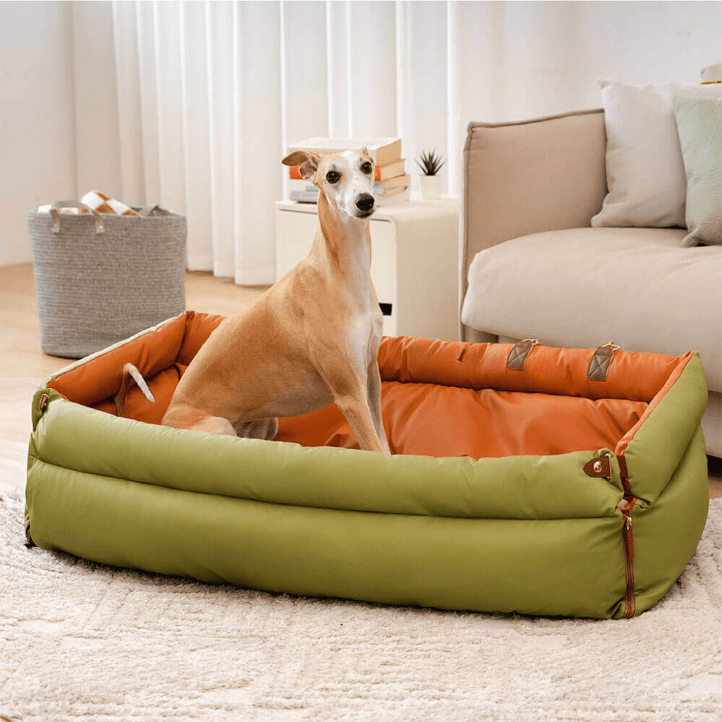 PawLux エリート 大型犬用カーシートベッド プレミアムフェイクレザー製 滑り止め付き