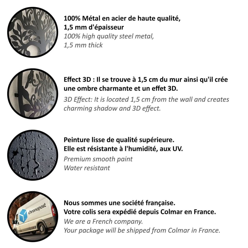 AeroLoom Madarak Ágon Fém Fali Dekoráció Elegáns Nappalikhoz