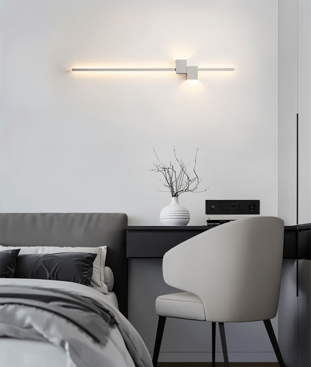 AeroLine minimalista LED fali lámpa luxus nappalikhoz, modern hangulattal