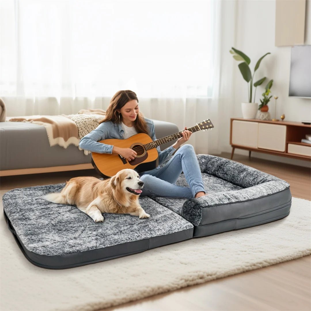 CozyHaven ultra puha 180 cm-es kutyaágy emelt peremmel Önnek és kedvencének