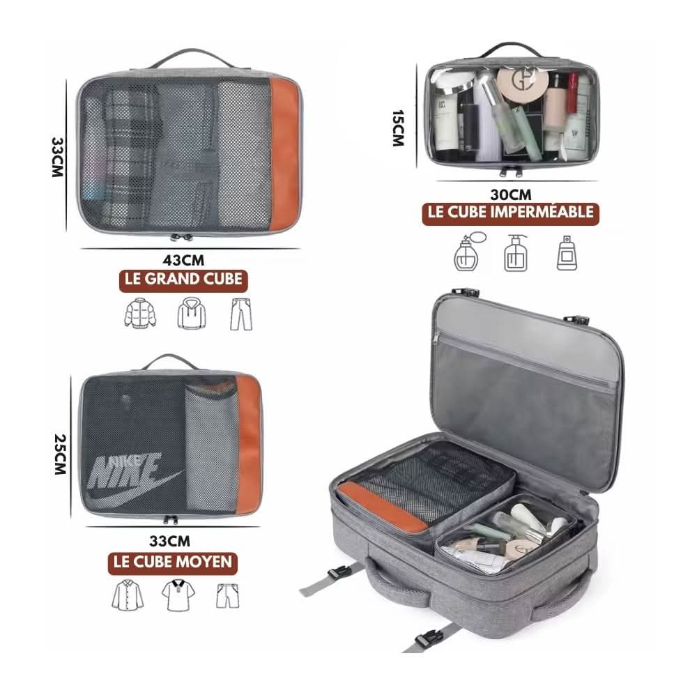 VoyageLite パック キャビン バックパック シューズコンパートメントとUSBポート付き