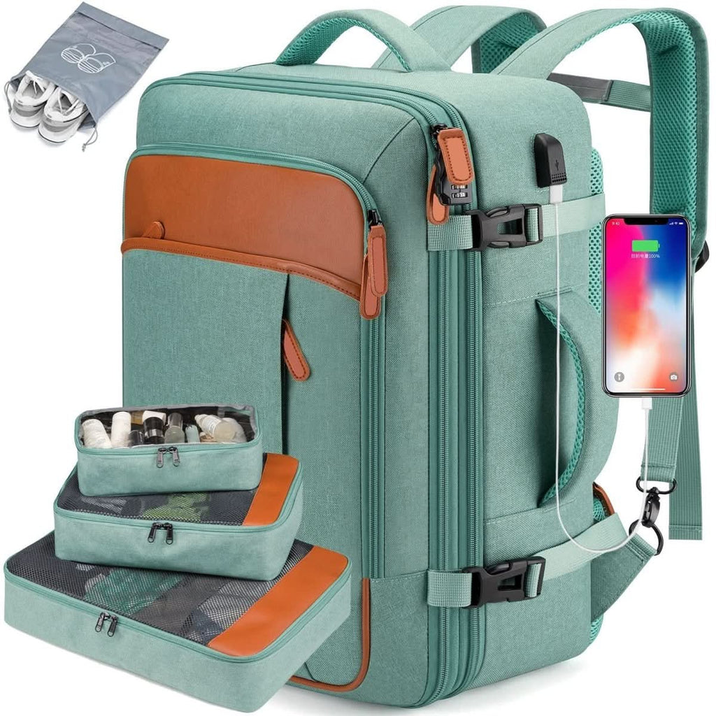 VoyageLite パック キャビン バックパック シューズコンパートメントとUSBポート付き