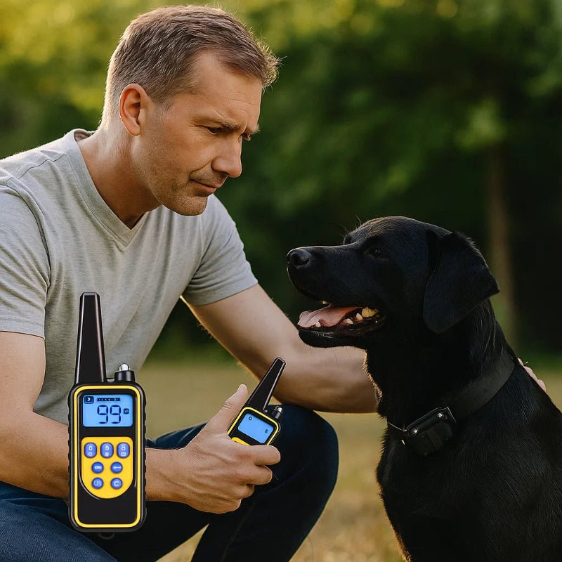 ApexPaw vízálló kutyakiképző nyakörv távirányítóval, 800 m hatótávolság, profi kiképzőknek