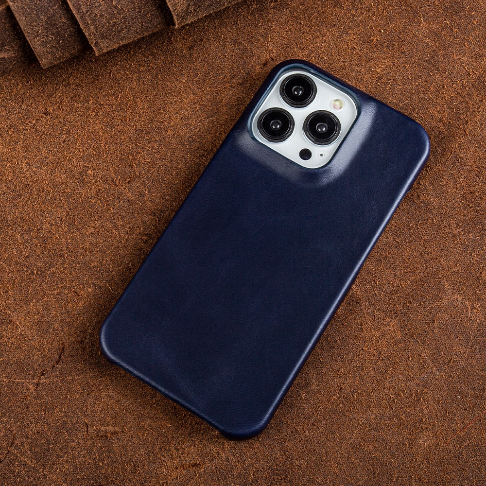 Oil Wax Genuine Leather iPhone Case By Luma Studio