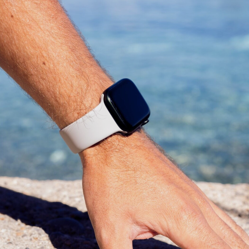 Apple Watch szilikon szíj szürke színben Apple Watch-hoz