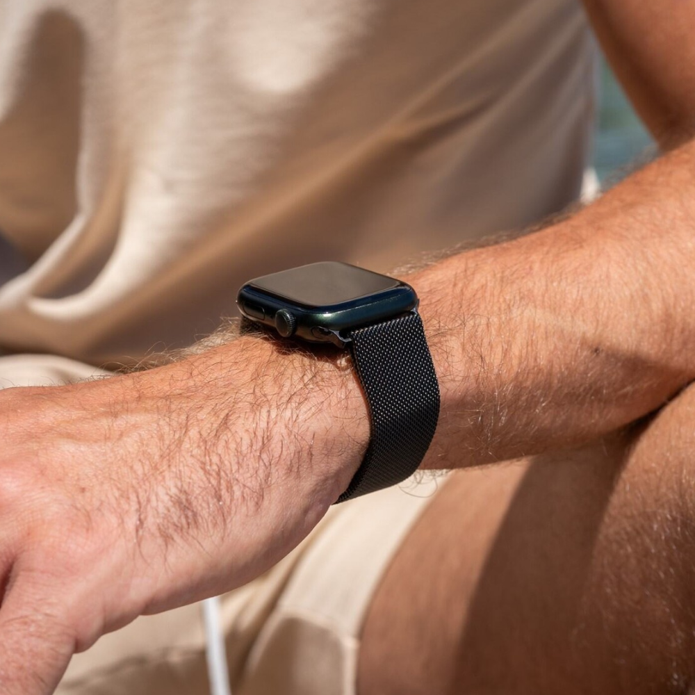 Klasszikus fekete milánói szíj Apple Watch Band Editionhoz