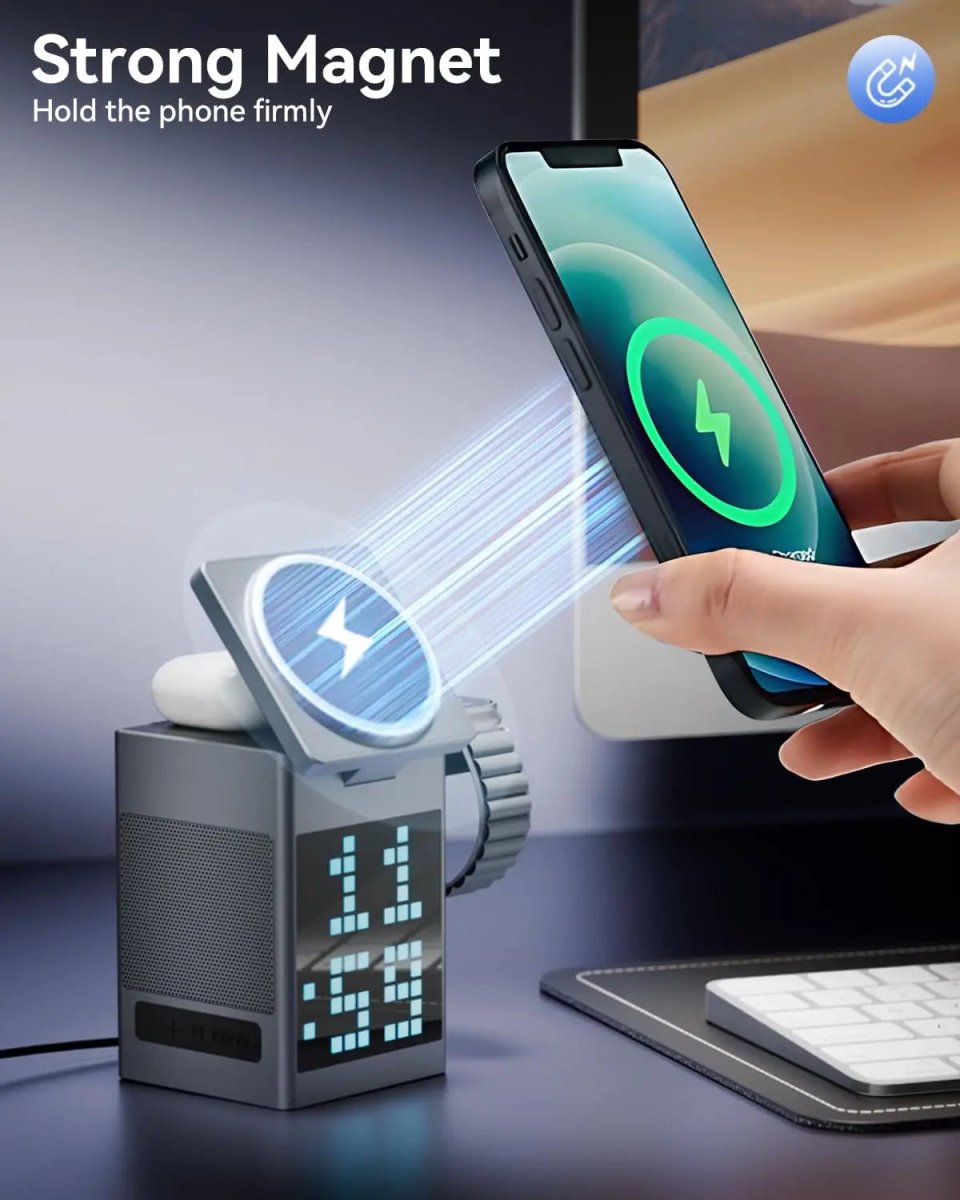 テックプロ向け NovaLink 3-in-1 ワイヤレス充電器 Bluetoothスピーカー＆LED時計付き