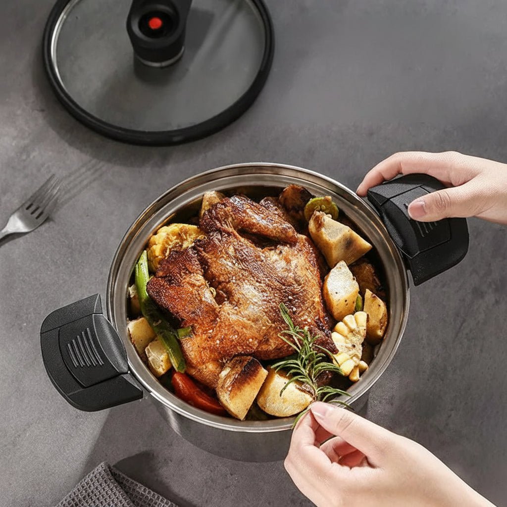 NovaCook マイクロスチーム圧力鍋 スープとシチュー用 クイックでヘルシーな家庭料理向け