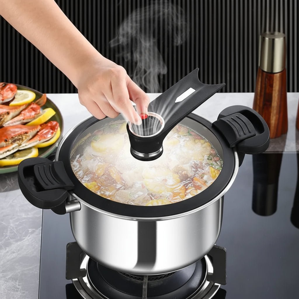 NovaCook マイクロスチーム圧力鍋 スープとシチュー用 クイックでヘルシーな家庭料理向け