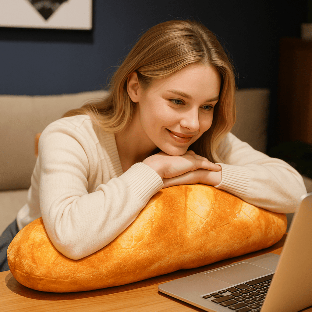 CozyNest Plüss Baguette Párna a Kényelmes Otthoni Dekoráció Kedvelőinek