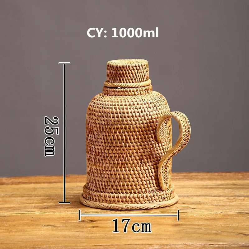 ラタン製保温・保冷1Lジャグ