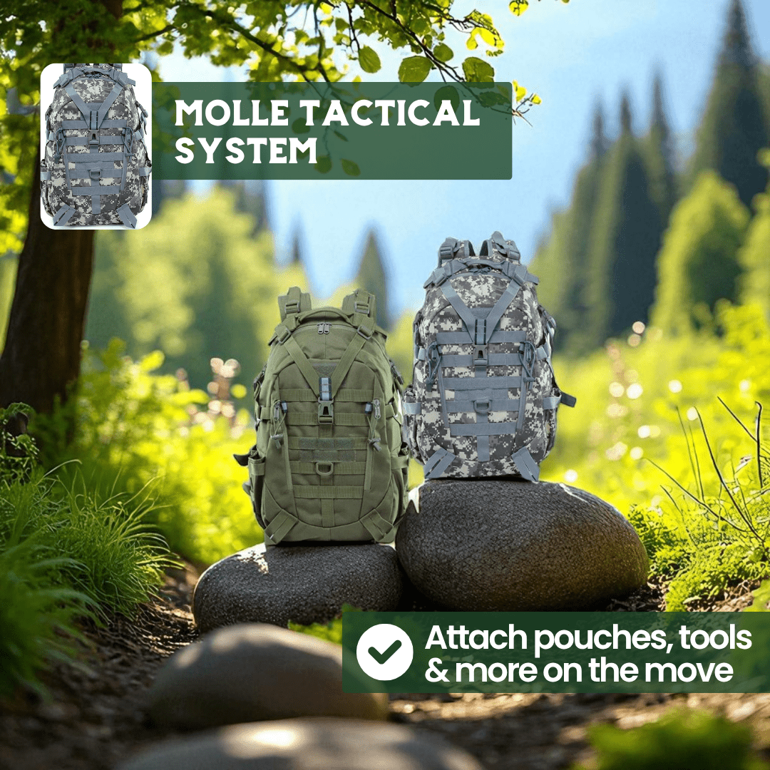 Apex Trail 40L taktikai hátizsák kalandoroknak, vízálló, katonai minőségű