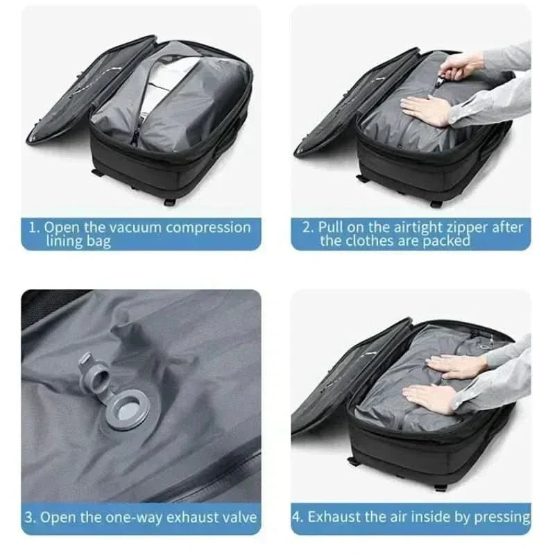 AeroFlex összenyomható laptop hátizsák utazóknak, ultrakönnyű rendszerezővel
