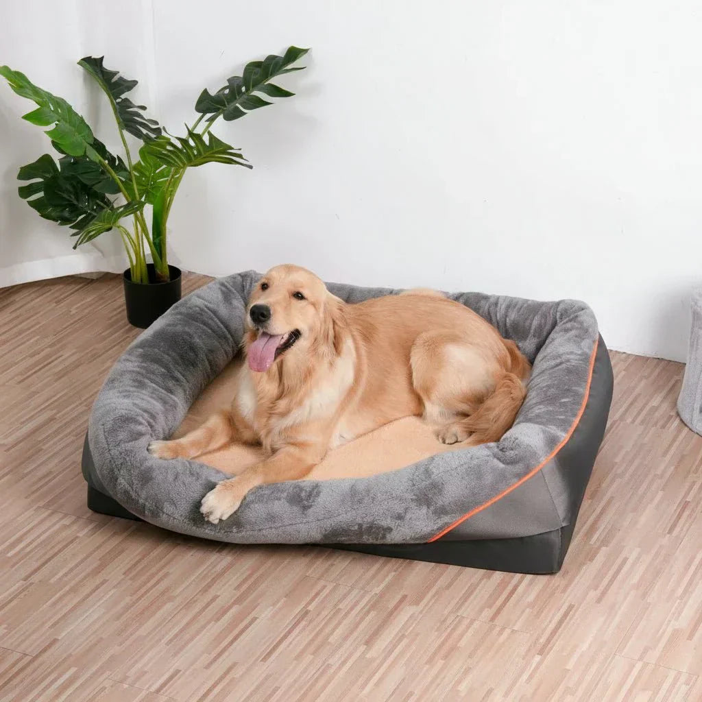 NovaPaw 防水 高齢犬用整形外科用ベッド 高さのある枕付きメモリーフォーム