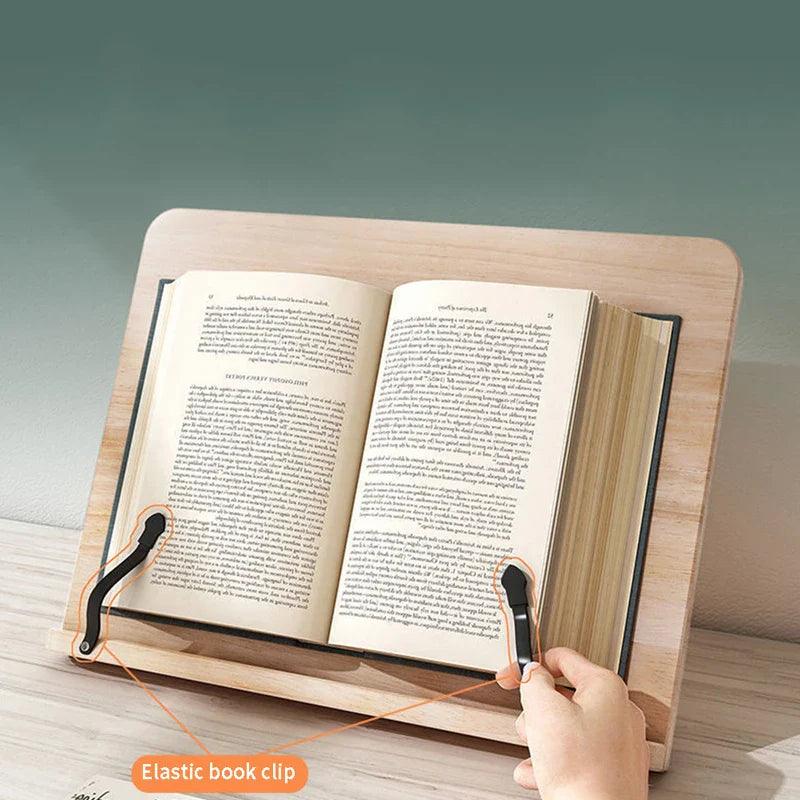 Support de livre en pin réglable pour lire sans les mains