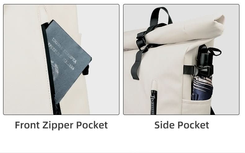 AeroTrail bővíthető rolltop hátizsák laptoprekesszel ingázóknak