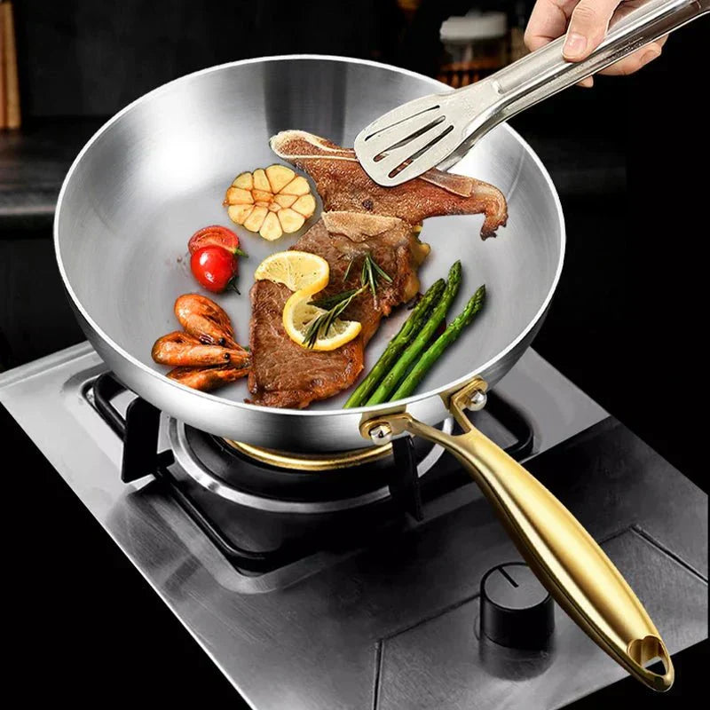 NovaChef 316ステンレス製誘導加熱対応フライパン、7層均一加熱、28cm、家庭用料理向け