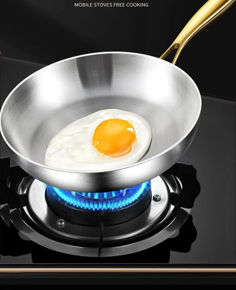NovaChef 316ステンレス製誘導加熱対応フライパン、7層均一加熱、28cm、家庭用料理向け
