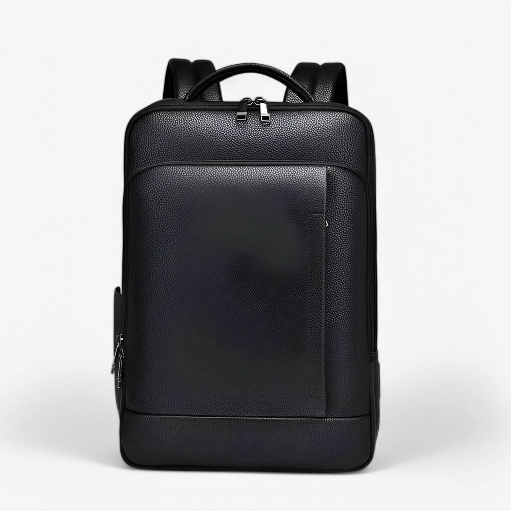 Elegáns bőr hátizsák USB-porttal 15,6 hüvelykes laptophoz, uniszex