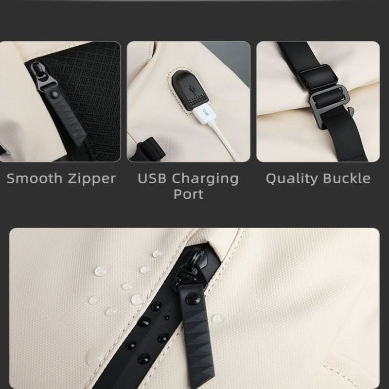 AeroTrail bővíthető rolltop hátizsák laptoprekesszel ingázóknak