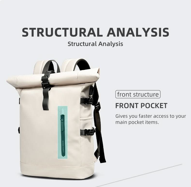AeroTrail bővíthető rolltop hátizsák laptoprekesszel ingázóknak