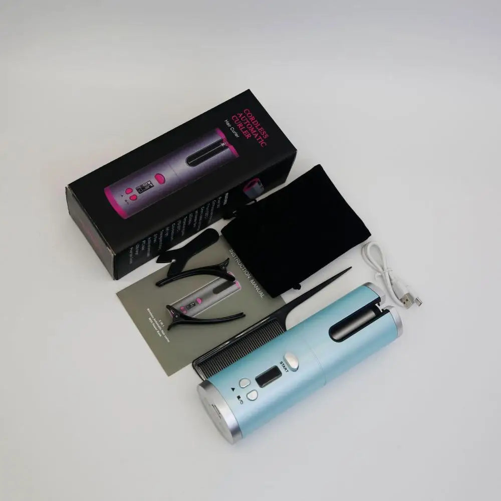 AuraCurl Pro Cordless Hair Curling Styler With LED Display