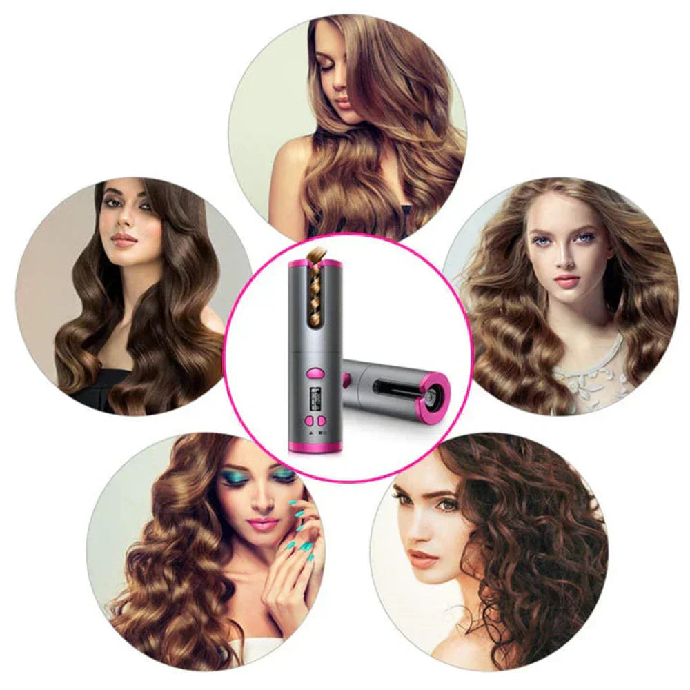 AuraCurl Pro Cordless Hair Curling Styler With LED Display