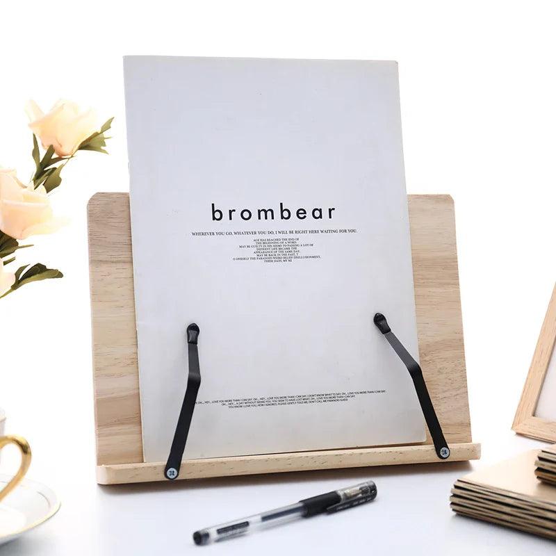 Support de livre en pin réglable pour lire sans les mains