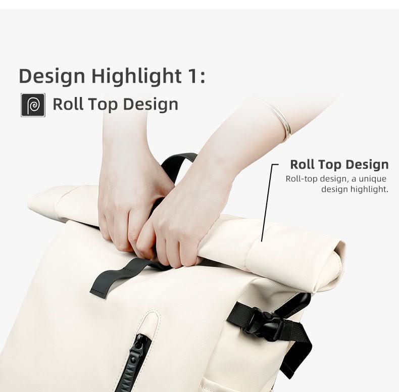 AeroTrail bővíthető rolltop hátizsák laptoprekesszel ingázóknak