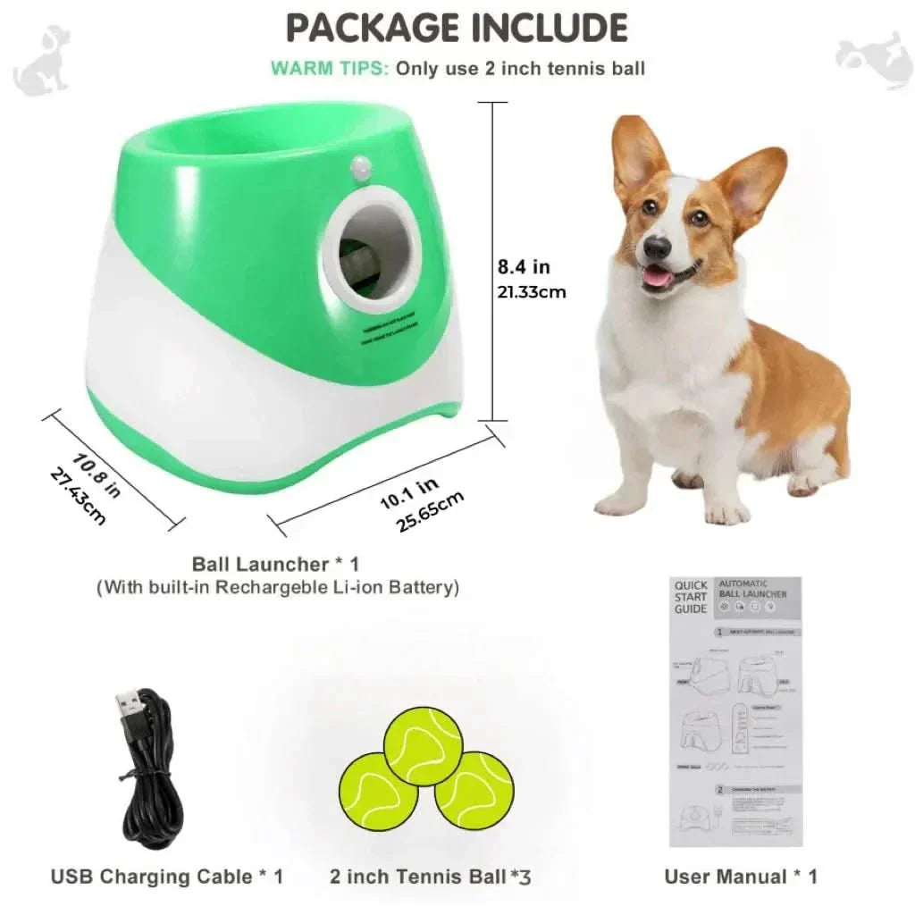 PawPulse 犬用自動ボール投げ機 充電式USBトイ 調節可能な投球機能付き